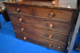 A Victorian mahogany chest of two over three drawers