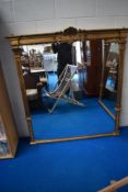A reproduction gilt frame over mantel mirror, approx. 142 x 148cm