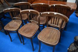 A set of six bentwood chairs