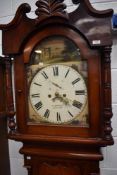 A 19th Century mahogany longcase clock having 8 day movement and painted dial, named for R Brodie,