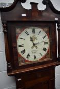 A Victorian mahogany cased long case clock having 30hr movement with painted dial, named for Scott &