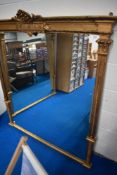 A reproduction gilt frame over mantel mirror, approx. 142 x 148cm
