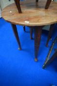 A 19th Century cricket table, on four leg frame