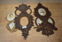 Two Edwardian photograph frames, af.
