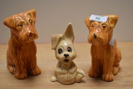 Two Sylvac dogs and a Sylvac rabbit.