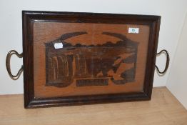 An early 20th century tray, having depiction of Niagara falls.