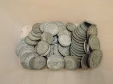 A collection of GB Silver Coins, Shillings, Florins & Half Crowns, total weight 25oz, all pre 1947