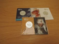 Three Royal Mint Modern Coins, 2015 Britannia £50, 2016 William Shakespeare £50 and 2016 90th