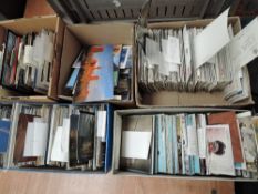 POSTCARDS COLLECTION IN 6 BOXES UK & OVERSEAS, ALL ERAS, USED AND UNUSED 5 boxes of postcards,