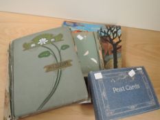 BOX OF POSTCARDS, MUCH LAKE DISTRICT & ANIMALS & DANISH 1960's TRADECARDS ALBUM Box with 3