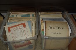 Two cartons of ecclesiastical sheet music.