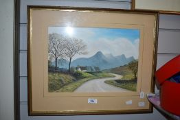 Martin Shough (b.1953, British), acrylic, 'Ben Loyal & St Andrews Church - Tongue', signed to the