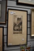 After Featherstone Robson (1880-1936, British), a monochrome print, 'The Church Corner, High