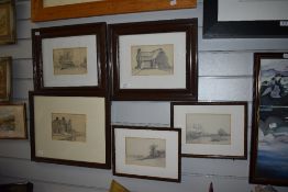 Philip Henry Wilson Bachelor (1866-1944, British), five pencil sketches, Illustrations of rural