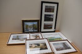 After R.J Parker (20th Century), coloured print, 'Derrynane Harbour, Ring of Kerry', displayed