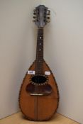 A vintage bowl back mandolin needing some restoration.