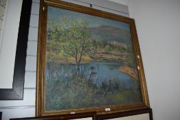 *Scandinavian Interest - Carl Lonseth (1888-1962, Norwegian), oil on canvas, A secluded lagoon
