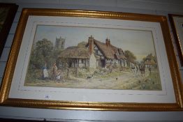 After John L. Chapman (b.1946), coloured print, 'Shakespeare's England (Welford-on-Avon)', framed,