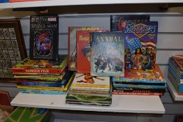 A collection of predominantly vintage childrens annuals and books, including Famous Five and Daily