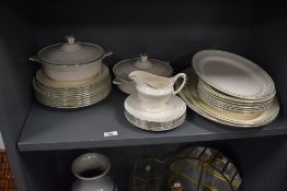 A collection of Art Deco Losol ware table ware, including platters, plates, tureens and bowls etc,