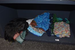 A selection of silk scarves etc including Indian