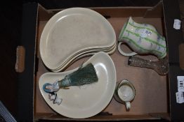 A selection of items to include; Hallmarked silver cuffed cut glas bud vase, Susie cooper kidney