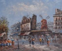 Suzanne Duchamp (1889-1963), oil on canvas, Two interpretations of Moulin Rouge, Paris, signed,
