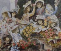 Roger Henry (20th Century), an oil on canvas, An amateur painting depicting ladies in late 19th/