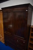 A Victorian mahogany linen press, dimensions approx. 130cm H204cm D58cm