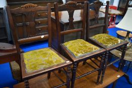 A set of three Victorian mahogany bedroom chairs