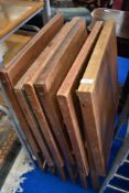 Six assorted folding card tables