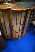 An early 20th Century oak china display cabinet