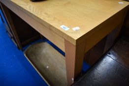 A modern beech high console table , width approx. 122cm