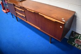 A vintage teak sideboard, width approx. 198cm