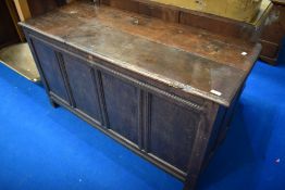 A period oak four panelled kist