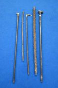A small selection of canes/ swagger sticks