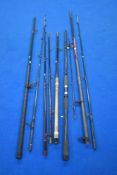 Four Beach / Surf caster fishing rods including 12ft Daiwa Procaster, An ABU Garcia 500 graphite