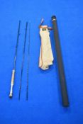 A Daiwa Signature SF1137-3 11' - 3' 3PC #7 Fly Rod in original soft sleeve and hard case