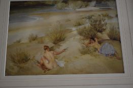 After Sir William Russell Flint RA ROI (1880-1969), coloured print, 'Alexandrine And Josette On