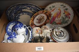 A Royal Crown Derby 'Chelsea Birds' dinner/display plate, a Royal Worcester Imari style Lord