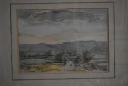 George Butler (British, 1904-1999), watercolour, Monyash (derbyshire), the scene depicting figures