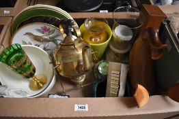 A small selection of display plates include Spode 'Mistle Thrush', and Limoges, a pair of Maling