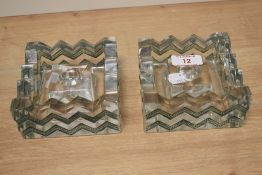 Two 1970s Rene Lalique Soudan Ashtrays, marked to underside with R.Lalique, France both Af.