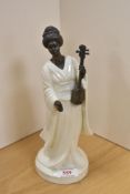 A Minton bronze and ivory porcelain figurine 'Geisha' MS26 25cm