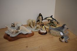 A Border Fine Arts Animal group 'Seal Pups' RW63, modelled by Richard T Roberts from the WWF