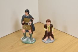 Two Royal Doulton bone china 'Middle Earth' figures, comprising 'Aragorn' HN2916 and 'Bilbo' HN2914