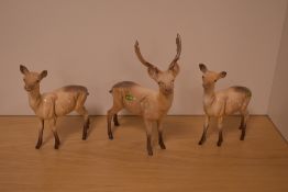 A Beswick Pottery animal study of a 'Stag' number 981 in light brown gloss by Arthur Gredington,