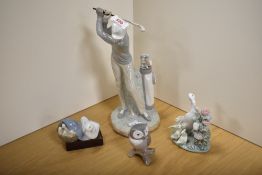 A Lladro porcelain sporting figure 'Jugador de Golf' number 4.824, boxed, some damage to head of