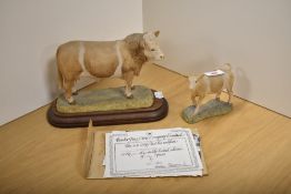 A Border Fine Arts Simmental Bull study, standing, limited edition number 362/850, designed by
