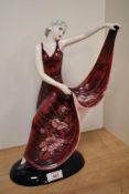 A 1930's Art Deco Austrian Goldscheider porcelain figurine of a female dancer, designed by Stephan/